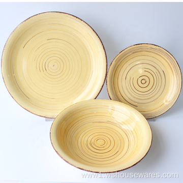 Hand-painted 12pcs hot sale dinnerware color tableware set